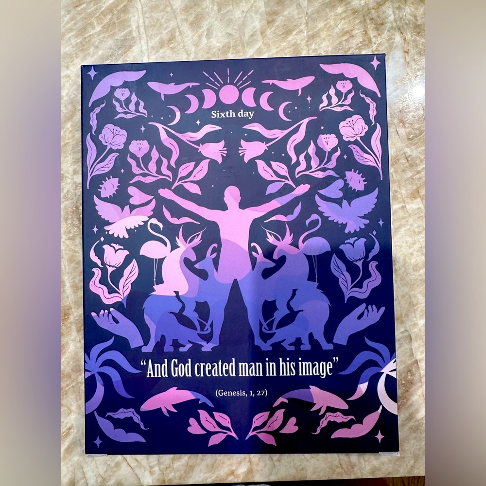 Tabletop Mirror with Biblical Verse. Wood Frame. Made in Israel. NMT